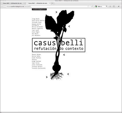 Páxina inicial de Casus Belli (uqui)